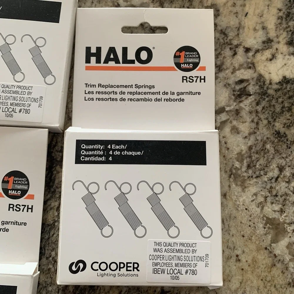 Halo Recessed Lighting Replacement Trim Springs RS7H 5 Packages - 20 Total New